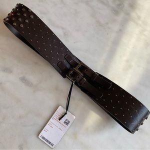 Worth Chocolate Chip Leather Belt